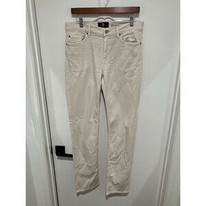 7 For All Mankind Men's Luxe Performance Slimmy Tapered Denim Jeans, Cream, Size